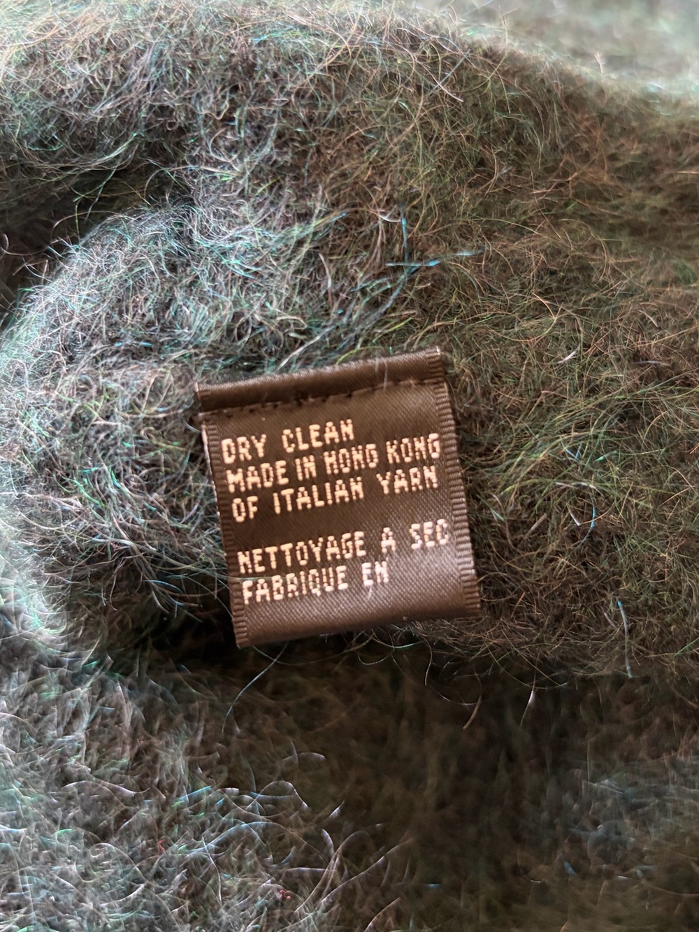 Eileen Fisher Merino Wool Mohair Blend Shawl Collar Long Cardigan in Neptune - Picture 7 of 10
